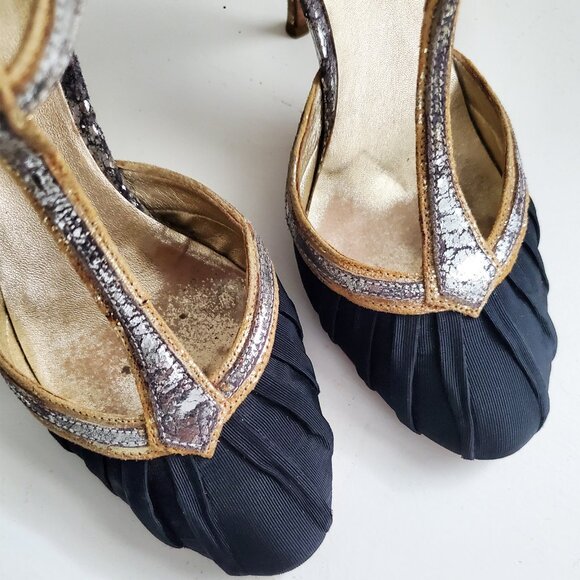 Miu Miu Gold Silver Metallic Mary Jane Heels Size 37.5 | eBay Miu Miu Gold Silver Metallic Mary Jane Heels Size 37.5